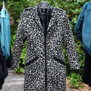 H&M Leopard Print Military Style Coat